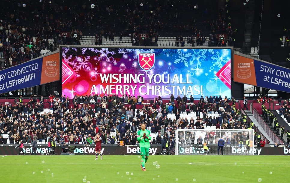 Bumper Christmas opening for Premier League clubs as nine clubs go over 98%+ capacity