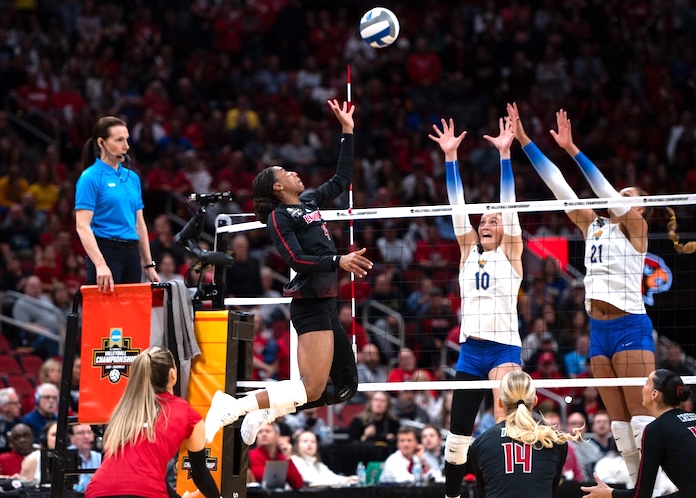 Gritty Louisville back in NCAA volleyball national-title match with 4-set win over Pitt