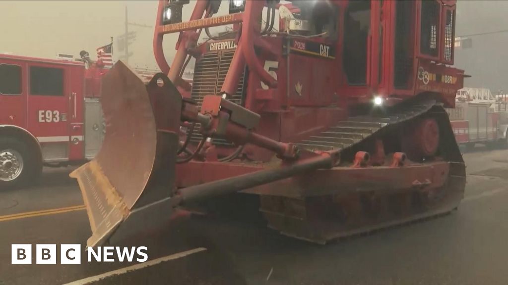 Bulldozer used to make path for firefighters in California